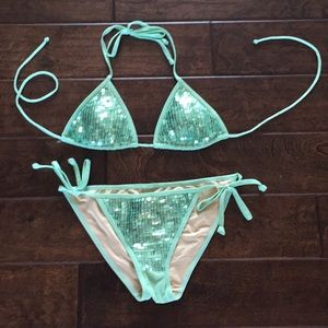 Victoria’s Secret Aqua Sequin Bikini
